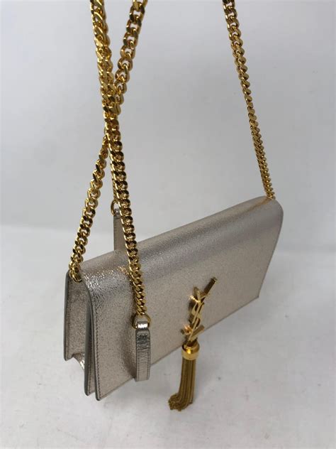 ysl silver handbag|ysl silver chain bag.